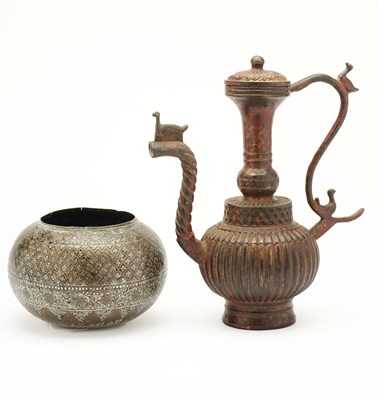 Lot 510 - TWO ASIAN METAL VESSELS, CIRCA 1900
