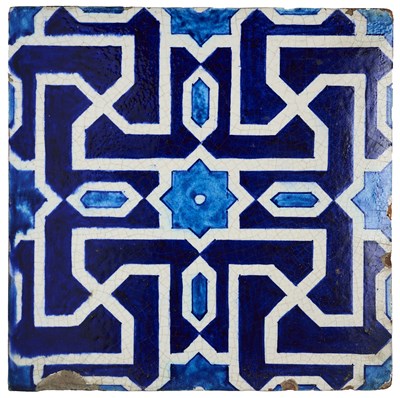 Lot 114 - A LARGE MULTAN TILE, PUNJAB, PAKISTAN, CIRCA 18TH/19TH CENTURY
