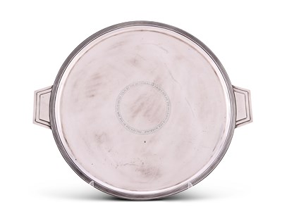 Lot 140 - THE FALCON STUDIO: A GEORGE V ART DECO SILVER TRAY, HENRY GEORGE MURPHY, LONDON, 1932