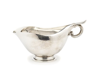 Lot 136 - A DANISH SILVER SAUCEBOAT, GEORG JENSEN SILVERSMITHS, COPENHAGEN, CIRCA 1939