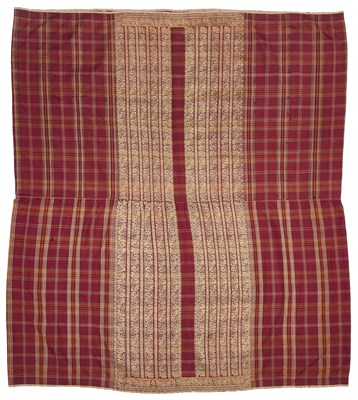 Lot 266 - A SILK BROCADE SONGKET SARONG, KALIMANTAN, BORNEO, INDONESIA, CIRCA 1900