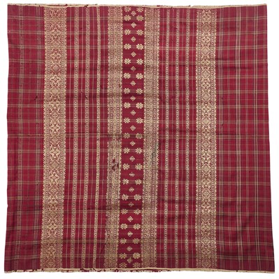 Lot 267 - A SILK BROCADE SONGKET SARONG, KALIMANTAN, BORNEO, INDONESIA, CIRCA 1900