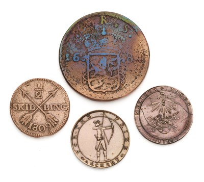 Lot 53 - A COLLECTION OF ARCHERY-THEMED COINS, 18TH/20TH CENTURY