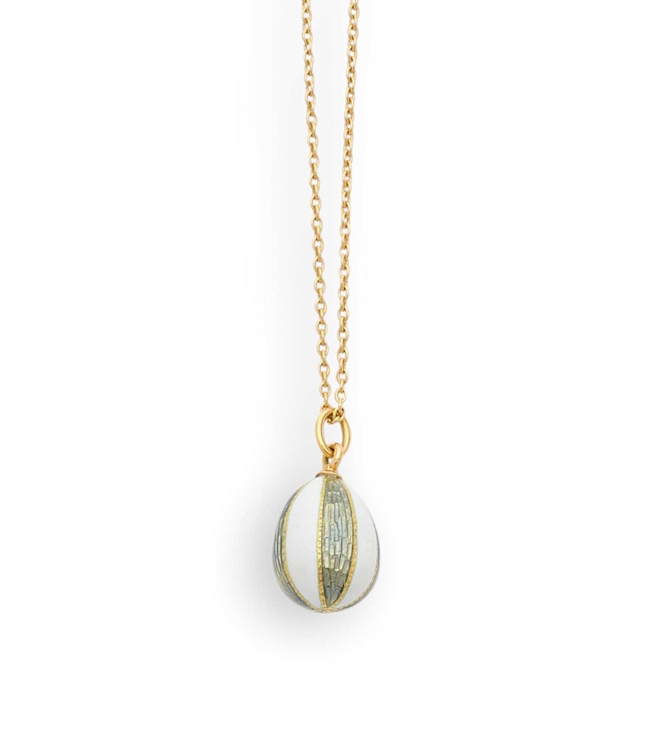 Lot 341 - ENAMEL PENDENT EGG