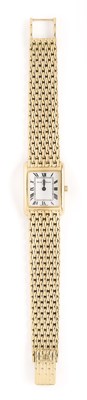 Lot 539 - BAUME ET MERCIER: LADY'S GOLD BRACELET WATCH, SWISS, CIRCA 1990