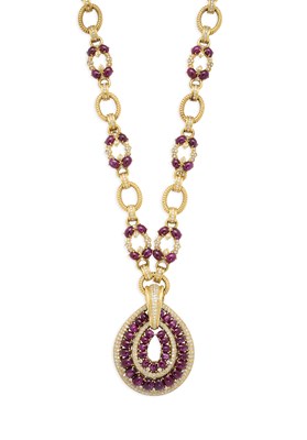 Lot 757 - RUBY AND DIAMOND SAUTOIR, 1970s