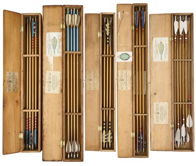 Lot 88 - FIVE CASES OF ALDRED ARROWS, 19TH-20TH CENTURY