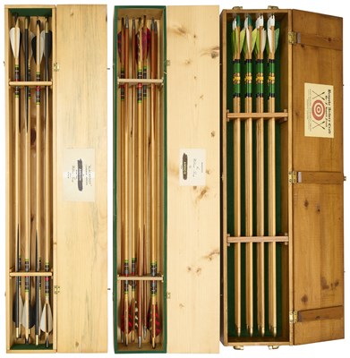 Lot 102 - THREE CASED ARROW SETS, LATE 20TH CENTURY