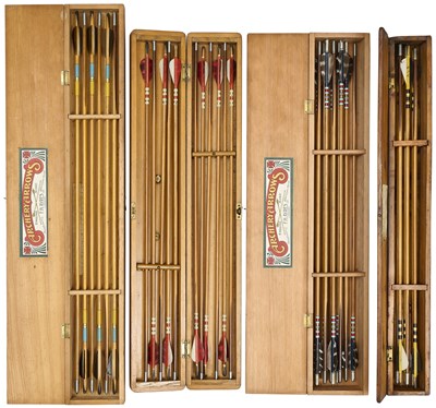 Lot 94 - FOUR CASES OF ARROWS BY AYRES AND FERGIE, 19TH/20TH CENTURY