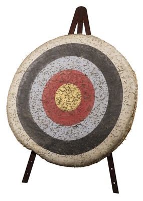 Lot 116 - AN ARCHERY TARGET AND STAND, CHELTENHAM, 19TH-20TH CENTURY