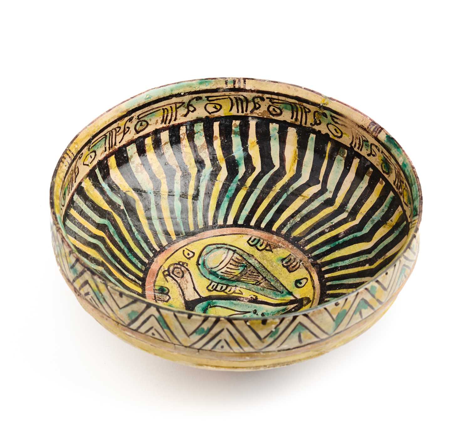 Lot 351 - A NISHAPUR POTTERY BOWL, PERSIA, 10TH CENTURY