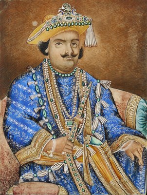 Lot 38 - A PORTRAIT OF MAHARAJAH UDIT NARAYAN SINGH (R.1795-1835), BENARES, INDIA, 19TH CENTURY