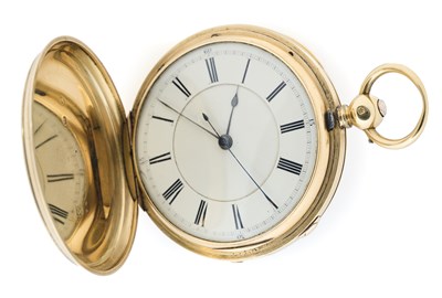 Lot 505 - VICTORIAN GOLD HUNTING CASED CENTRE SECONDS POCKET WATCH, CIRCA 1885