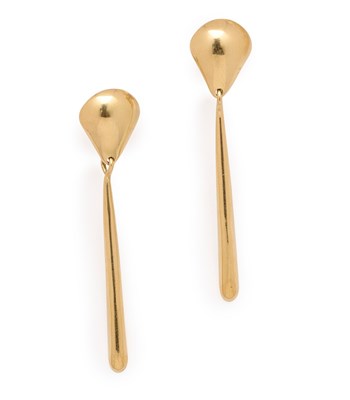 Lot 778 - PAIR OF GOLD PENDENT EARRINGS