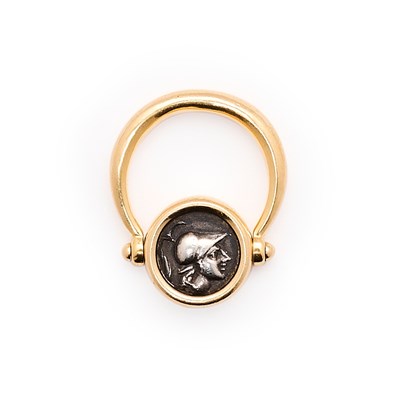 Lot 791 - BULGARI: ANCIENT COIN RING/PENDANT, 2ND CENTURY BC AND 1980s