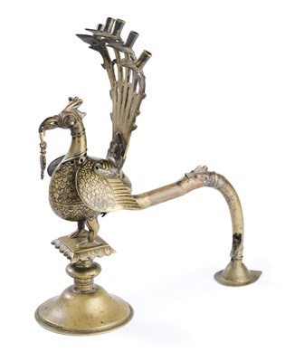 Lot 197 - A DECCANI BRASS INCENSE BURNER IN THE FORM OF A HAMSA, 16TH/17TH CENTURY