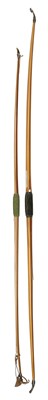 Lot 32 - TWO ALDRED LONGBOWS OWNED BY KENNETH AND MARGOT WEBB, FOUNDERS OF THE BRITISH LONGBOW SOCIETY