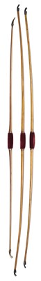 Lot 101 - TWO AYST AND ONE PURLE LONGBOW, LATE 19TH/EARLY 20TH CENTURY
