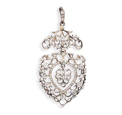 Lot 44 - SILVER AND PASTE PENDANT, 1900s