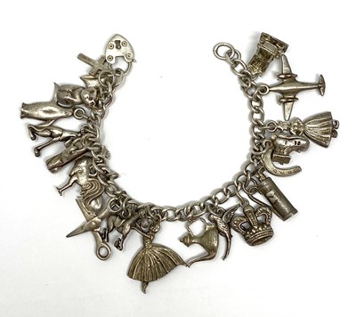 Lot 572 - SILVER CHARM BRACELET, 1960s