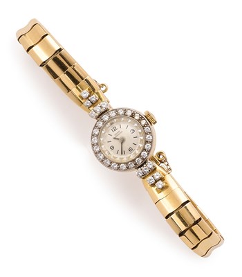 Lot 714 - GIRARD PERREGAUX: DIAMOND COCKTAIL WATCH, 1950s