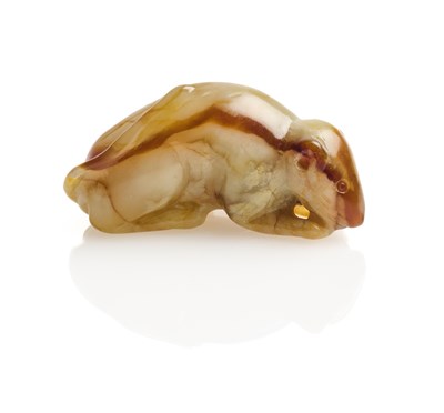 Lot 67 - A CHINESE SHOUSHAN STONE CARVING OF A TREE SHREW, QING DYNASTY (1644-1911)