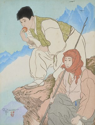 Lot 141 - PAUL JACOULET (1896-1960), A WOODBLOCK PRINT, SHOWA PERIOD, 20TH CENTURY