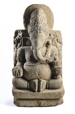 Lot 258 - A JAVANESE ANDESITE FIGURE OF GANESHA, INDONESIA, 10TH-11TH CENTURY