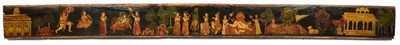 Lot 37 - AN ELABORATELY PAINTED WOOD PANEL, PROBABLY BIKANER, RAJASTHAN, INDIA, CIRCA 1750-70