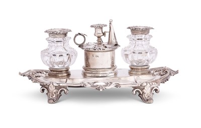 Lot 201 - A VICTORIAN SILVER INKSTAND, EDWARD BARNARD & SONS, LONDON, 1857