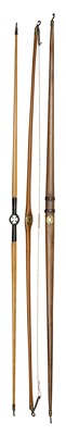 Lot 83 - THREE RARE EARLY CENTRE-SHOT BOWS, 19TH CENTURY
