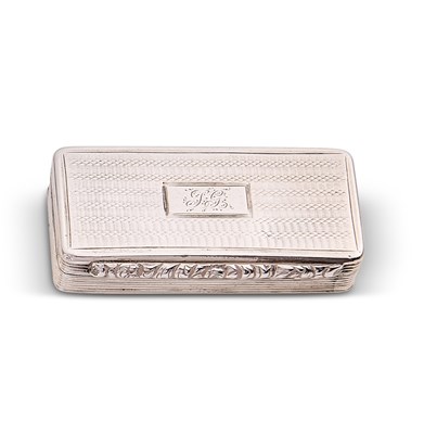 Lot 259 - A WILLIAM IV SILVER SNUFF BOX, WILLIAM SIMPSON, BIRMINGHAM, 1833