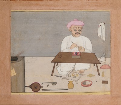 Lot 74 - A DEPICTION OF A JEWELLER, PUNJAB, NORTH INDIA, SECOND HALF 19TH CENTURY