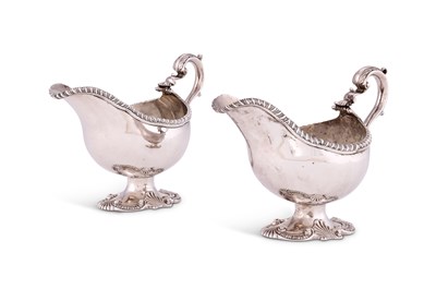 Lot 225 - A PAIR OF GEORGE III SILVER SAUCEBOATS, MAKER'S MARK IB/WB (GRIMWADE 3626), LONDON, 1765