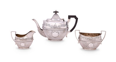 Lot 186 - A VICTORIAN SILVER THREE-PIECE TEA SET, JOHN ROUND & SON LTD., SHEFFIELD, 1897