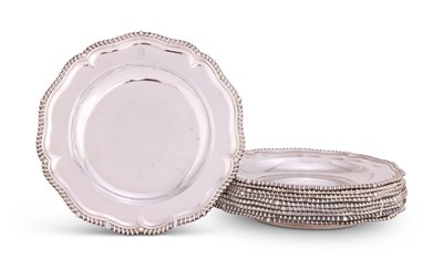 Lot 194 - A SET OF TEN VICTORIAN SILVER SOUP PLATES, EDWARD BARNARD & SONS FOR RETAIL BY A.B. SAVORY & SONS, LONDON, 1850-56
