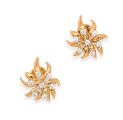Lot 727 - TIFFANY & CO, SCHLUMBERGER: PAIR OF DIAMOND EAR CLIPS, 2006