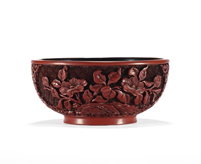 Lot 37 - A CHINESE CINNABAR LACQUER BOWL