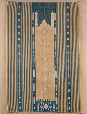Lot 134 - A DAMASCUS FLATWEAVE PRAYER MAT, SYRIA, LATE 19TH CENTURY