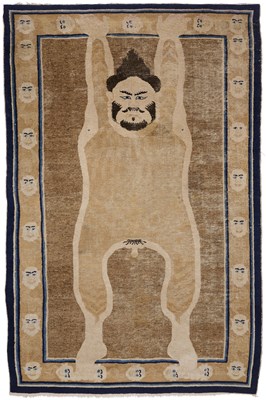 Lot 243 - A NINGHSIA TANTRIC RUG, NORTHWEST CHINA, MID 19TH CENTURY
