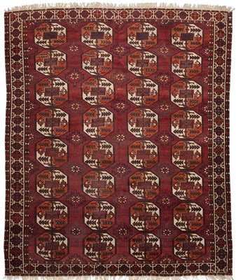 Lot 236 - A RARE SARYK MAIN CARPET, SOUTH-EAST TURKMENISTAN, LATE 18TH OR EARLY 19TH CENTURY