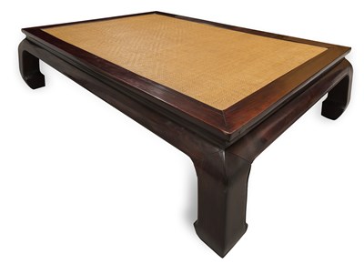 Lot 132 - A CHINESE MING-STYLE HONGMU WAISTED BED, QING DYNASTY, 18TH CENTURY