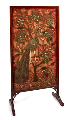Lot 112 - AN EMBROIDERED VELVET PANEL, NORTHERN INDIA, CIRCA 1900