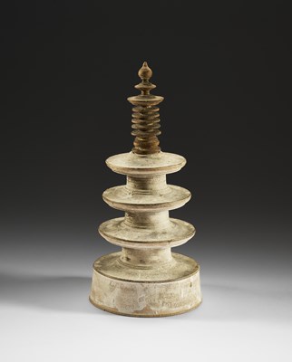 Lot 158 - A JAPANESE CYPRUS WOOD PAGODA FROM THE SET OF 'ONE MILLION PAGODAS'