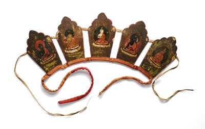 Lot 239 - A RITUAL CROWN (RIGMA), TIBET, 19TH CENTURY