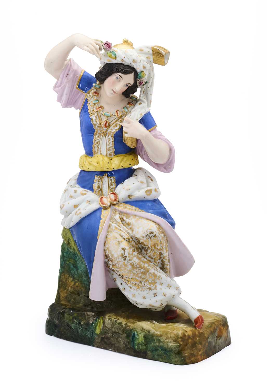 Lot 32 - A PARIS PORCELAIN 'TURQUERIE' FIGURAL VEILLEUSE (TEA WARMER), PROBABLY JACOB PETIT, MID 19TH CENTURY