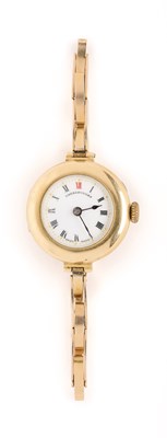 Lot 532 - RECORD DREADNOUGHT WATCH CO.: LADY'S GOLD WRISTLET WATCH, CIRCA 1919