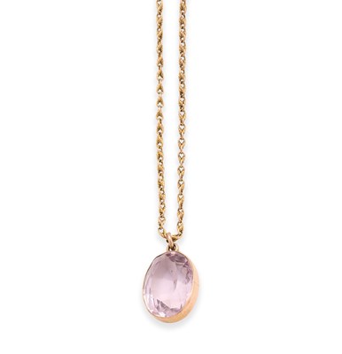 Lot 573 - GOLD AND AMETHYST PENDANT, 1900s