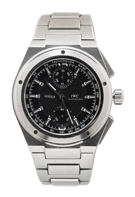 Lot 514 - IWC, INGENIEUR CHRONOGRAPH, REF.3725.01: GENTLEMAN'S STAINLESS STEEL BRACELET WATCH, 2005-08