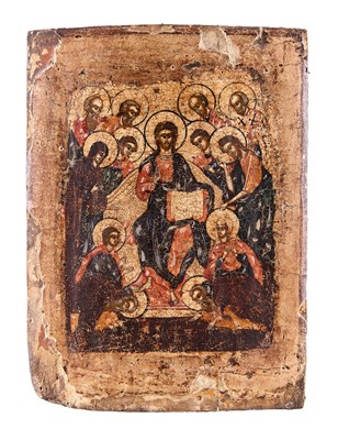 Lot 41 - AN ICON OF THE EXTENDED DEESIS, RUSSIAN, 18TH CENTURY